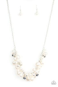 Paparazzi "Battle of The Bombshells" White Necklace & Earring Set Paparazzi Jewelry