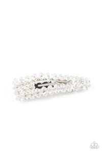 Paparazzi "Just Follow The Glitter" White Hair Clip Paparazzi Jewelry