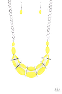 Paparazzi VINTAGE VAULT "Law Of The Jungle" Yellow Necklace & Earring Set Paparazzi Jewelry