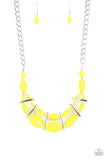 Paparazzi VINTAGE VAULT "Law Of The Jungle" Yellow Necklace & Earring Set Paparazzi Jewelry