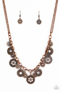 Paparazzi "Meadow Masquerade" Copper Necklace & Earring Set Paparazzi Jewelry