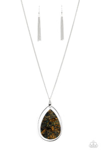 Paparazzi "Retrograde Radiance" Brown 197XX Necklace & Earring Set Paparazzi Jewelry