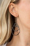 Paparazzi "Three Ring Couture" Black Earrings Paparazzi Jewelry