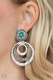 Paparazzi "Bare Your Soul" Green Clip On Earrings Paparazzi Jewelry