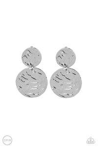 Paparazzi "Relic Ripple" Silver Clip On Earrings Paparazzi Jewelry