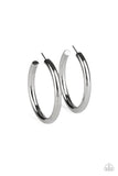 Paparazzi "Hoop Hustle" Silver Rounded Hoop Earrings Paparazzi Jewelry