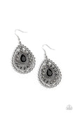 Paparazzi VINTAGE VAULT "Eat, Drink, and BEAM Merry" Black Earrings Paparazzi Jewelry