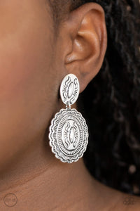 Paparazzi "Ageless Artifact" Silver Clip On Earrings Paparazzi Jewelry