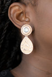 Paparazzi "Emblazoned Edge" Rose Gold Clip On Earrings Paparazzi Jewelry