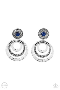 Paparazzi "Bare Your Soul" Blue Clip On Earrings Paparazzi Jewelry
