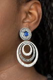 Paparazzi "Bare Your Soul" Blue Clip On Earrings Paparazzi Jewelry