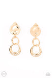 Paparazzi "Reshaping Refinement" Gold Link Rhinestone Clip On Earrings Paparazzi Jewelry