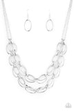Paparazzi "Status Quo" Silver Necklace & Earring Set Paparazzi Jewelry
