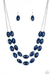 Paparazzi "Max Volume" Blue Necklace & Earring Set Paparazzi Jewelry