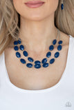 Paparazzi "Max Volume" Blue Necklace & Earring Set Paparazzi Jewelry