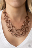 Paparazzi "Status Quo" Copper Necklace & Earring Set Paparazzi Jewelry