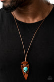 Paparazzi "HOLD YOUR ARROWHEAD Up High" Blue Mens Unisex Necklace Paparazzi Jewelry