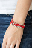 Paparazzi "Stacked Showcase" Red Bracelet Paparazzi Jewelry