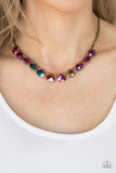 Paparazzi "Catch a Fallen Star" Brass Oil Spill Necklace & Earring Set Paparazzi Jewelry