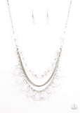 Paparazzi "Awe-Inspiring Iridescence" White Necklace & Earring Set Paparazzi Jewelry