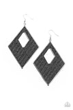 Paparazzi "Woven Wanderer" Black Earrings Paparazzi Jewelry