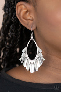 Paparazzi "Fine-Tuned Machine" Silver Earrings Paparazzi Jewelry