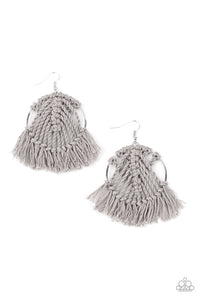 Paparazzi "All About MACRAME" EXCLUSIVE Silver Earrings Paparazzi Jewelry