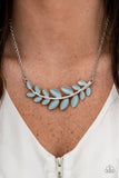 Paparazzi "Frosted Foliage" EXCLUSIVE Blue Necklace & Earring Set Paparazzi Jewelry