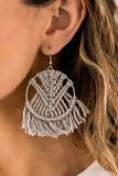 Paparazzi "All About MACRAME" EXCLUSIVE Silver Earrings Paparazzi Jewelry