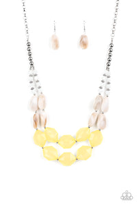 Paparazzi "Seacoast Sunset" EXCLUSIVE Yellow Necklace & Earring Set Paparazzi Jewelry