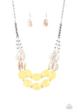 Paparazzi "Seacoast Sunset" EXCLUSIVE Yellow Necklace & Earring Set Paparazzi Jewelry
