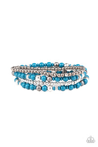 Paparazzi "Stacked Style Maker" Blue Bracelet Paparazzi Jewelry