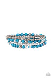 Paparazzi "Stacked Style Maker" Blue Bracelet Paparazzi Jewelry