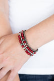 Paparazzi "Stacked Style Maker" Red Bracelet Paparazzi Jewelry
