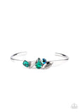 Paparazzi "Gemstone Grotto" Green and Hematite Gem Silver Cuff Bracelet Paparazzi Jewelry