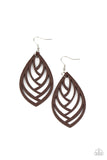 Paparazzi "Out of the Woodwork" Brown Wooden Earrings Paparazzi Jewelry