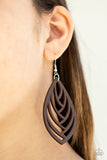 Paparazzi "Out of the Woodwork" Brown Wooden Earrings Paparazzi Jewelry