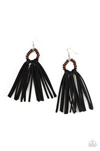 Paparazzi "Easy To PerSUEDE" Black Earrings Paparazzi Jewelry