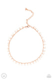 Paparazzi "Minimalist Magic" Copper Ring Chain Choker Necklace & Earring Set Paparazzi Jewelry