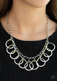 Paparazzi "Drop By Drop" Green Necklace & Earring Set Paparazzi Jewelry