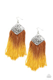 Paparazzi VINTAGE VAULT "Dip The Scales" Yellow Earrings Paparazzi Jewelry