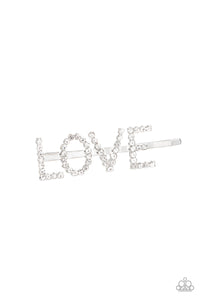Paparazzi "All You Need Is Love" White Hair Clip Paparazzi Jewelry