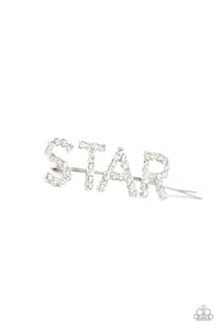 Paparazzi VINTAGE VAULT "Star in Your Own Show" White Hair Clip Paparazzi Jewelry