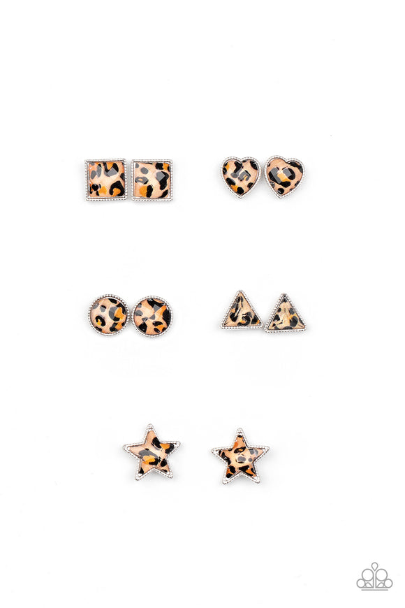 Girl's Starlet Shimmer 10 for $10 303XX Multi Cheetah Print Post Earrings Paparazzi Jewelry