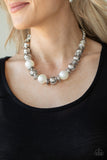 Paparazzi VINTAGE VAULT "Twinkle Twinkle Im the Star" White Necklace & Earring Set Paparazzi Jewelry