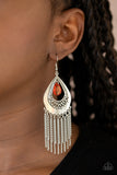 Paparazzi VINTAGE VAULT "Scattered Storms" Red Earrings Paparazzi Jewelry