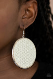 Paparazzi "Wonderfully Woven" White Earrings Paparazzi Jewelry