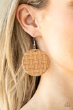 Paparazzi VINTAGE VAULT "Natural Novelty" Brown Earrings Paparazzi Jewelry