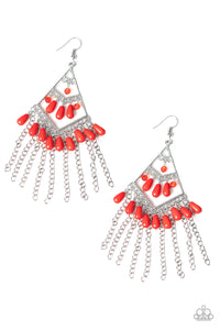 Paparazzi VINTAGE VAULT "Trending Transcendence" Red Earrings Paparazzi Jewelry