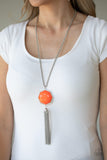 Paparazzi "Prismatically Polygon" Orange Necklace & Earring Set Paparazzi Jewelry